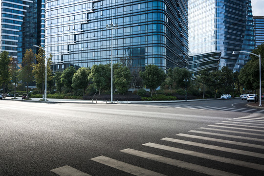 现代化城市风光商务建筑广场