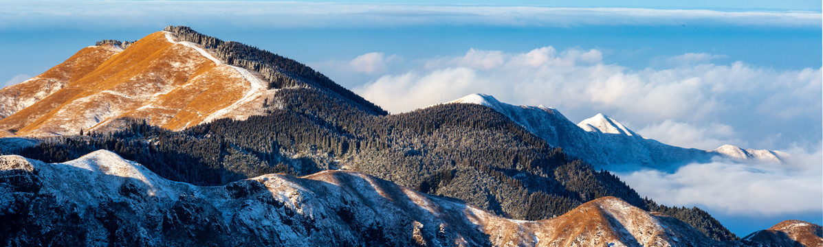 武功山云海雪景全景