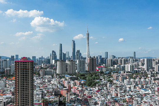 广州珠江新城建筑群夜景