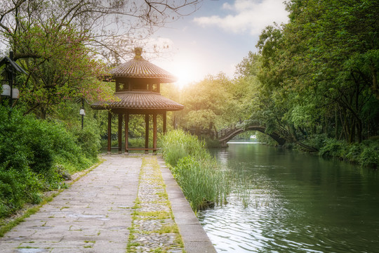 中式园林风光街景