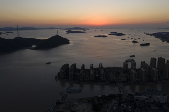 浙江省舟山市岱山岛夕阳风光