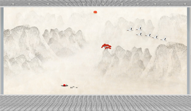 山水背景墻