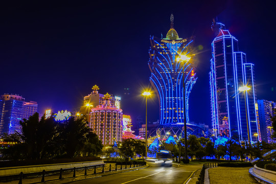 澳门城市风光夜景