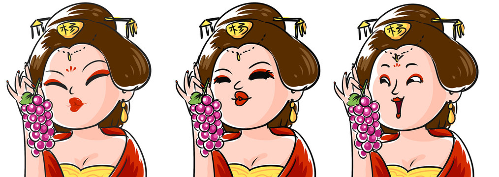 卡通貴妃簡筆畫