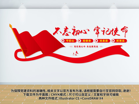 不忘初心形象墻