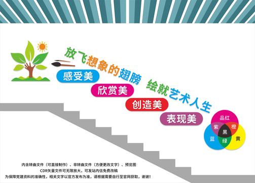 美術(shù)樓梯文化墻