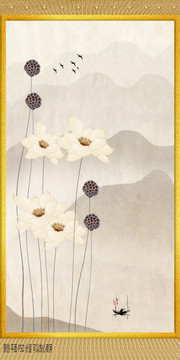 荷花玄關(guān)裝飾畫