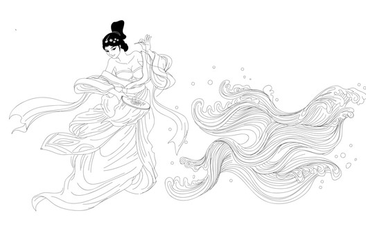 中國風(fēng)繡娘插畫