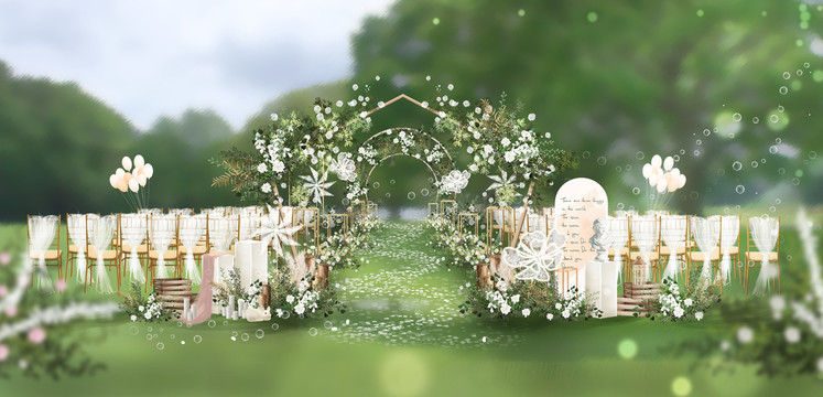 草坪婚礼韩式仪式区
