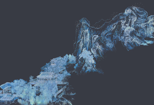 中式山水樓閣