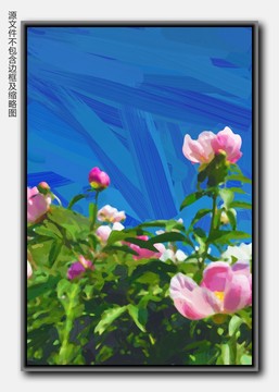 油畫裝飾畫芍藥花