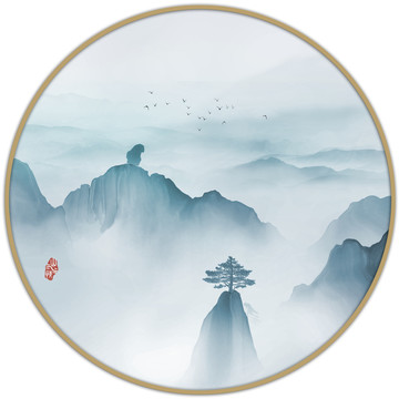 印象黃山山水畫
