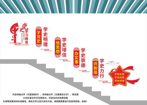 黨史學(xué)習(xí)教育樓梯文化墻