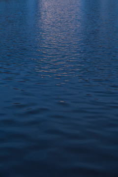 蓝色调湖边建筑