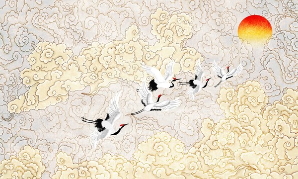 新中式古風(fēng)祥云掛畫