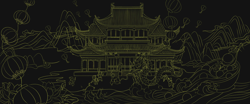 國潮線稿