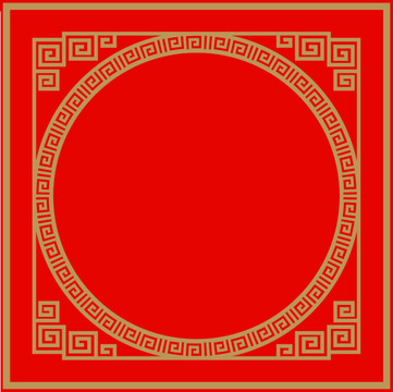 传统中式花纹设计红色
