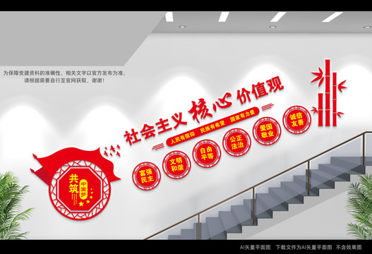 社會主義核心價值觀樓道展板