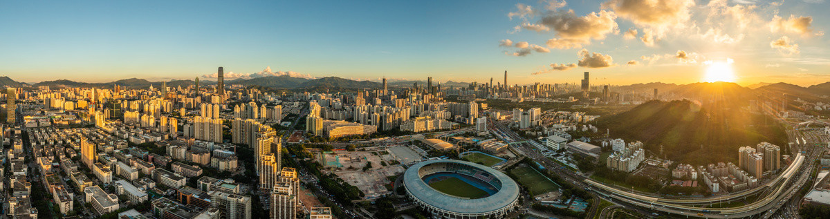 中国深圳市罗湖区福田区全景