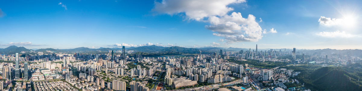 中国深圳市罗湖区福田区全景