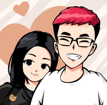 卡通情侶頭像創(chuàng)意設(shè)計