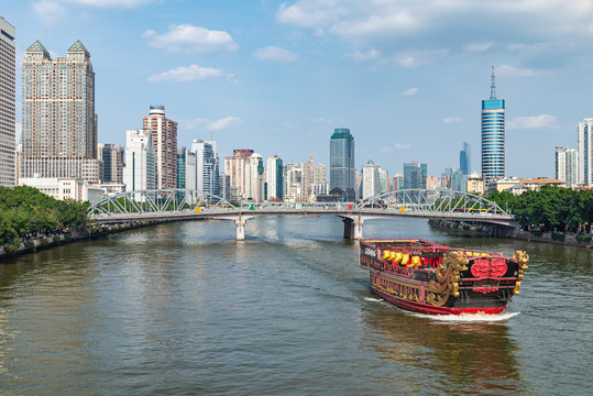 广州海珠桥与沿江中路两岸风景