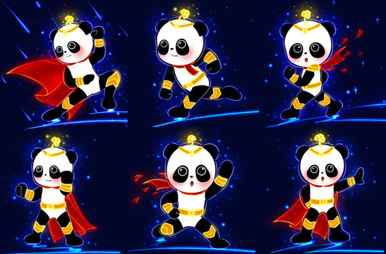 卡通熊猫集合
