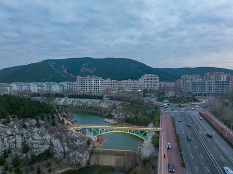 航拍济南历阳湖