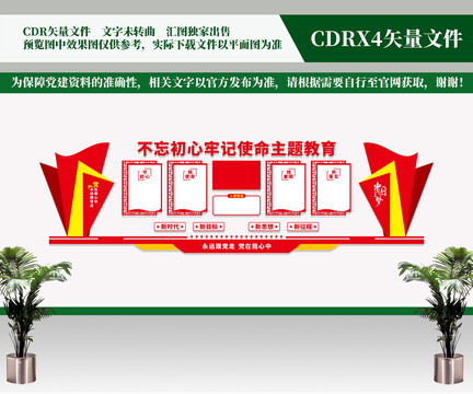 不忘初心文化墻