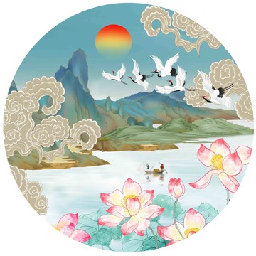 國風(fēng)荷花山水