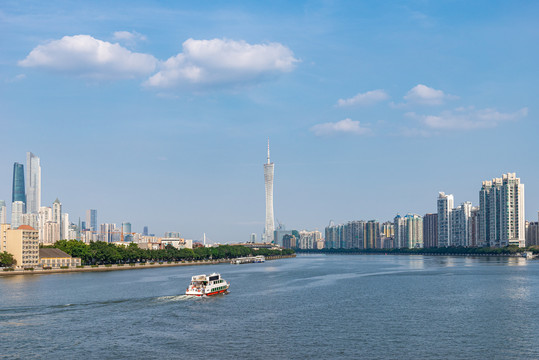 广州珠江河地标建筑风景