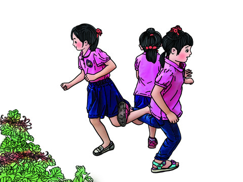 民間游戲編花籃