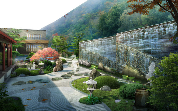 日式枯山水庭院