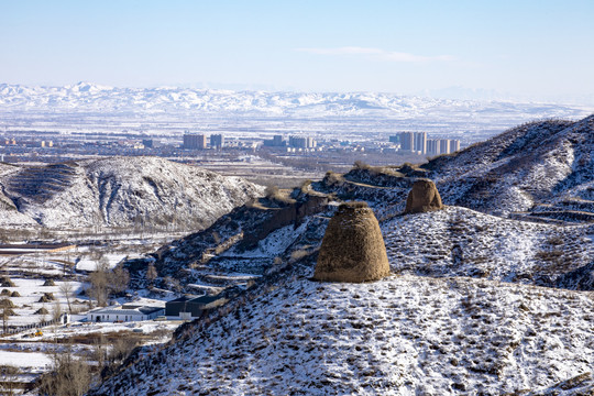 山西大同长城雪景