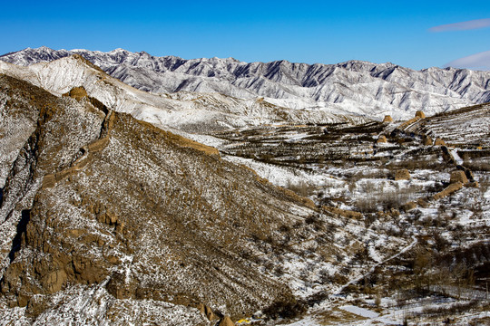 山西大同长城雪景