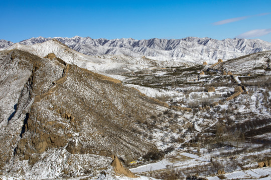 山西大同长城雪景