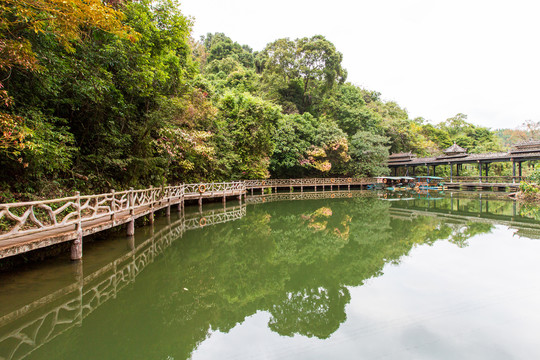 双龙沟原始森林景区水边栈道