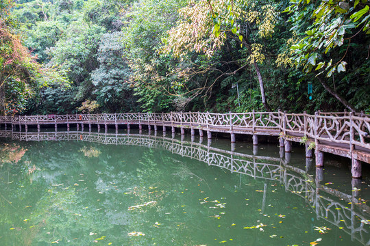 双龙沟原始森林景区水边栈道