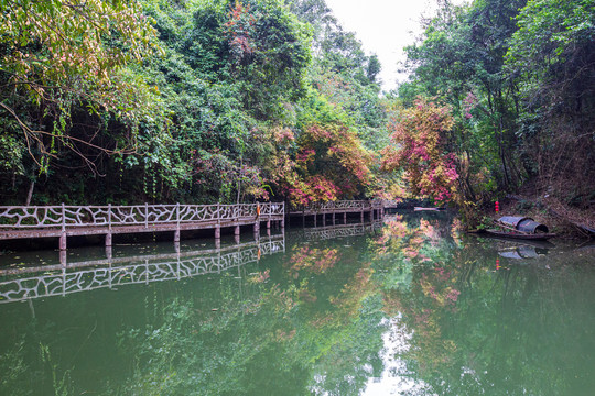 双龙沟原始森林景区水边栈道