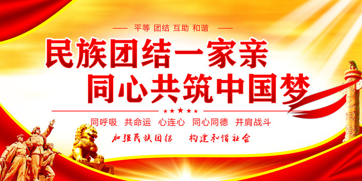 民族團結展板
