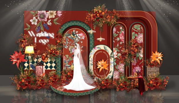 紅綠色復(fù)古Gucci婚禮