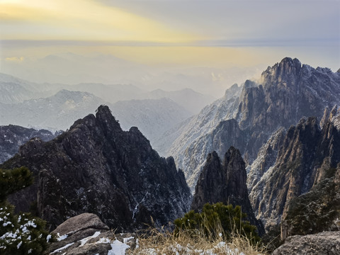 黄山晚霞