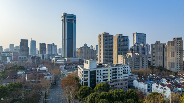 上海静安区航拍全景