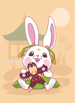 卡通兔子插畫