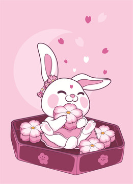 卡通兔子插畫