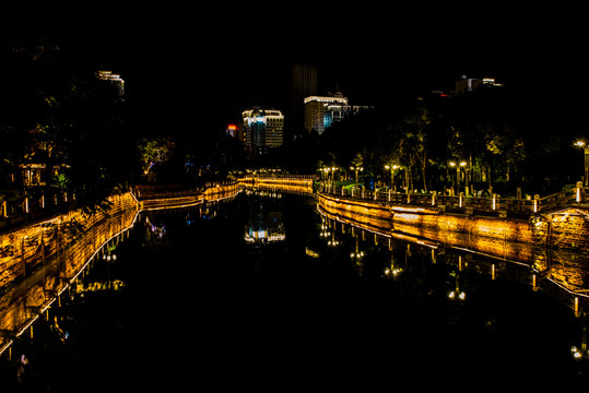 城市河流夜景