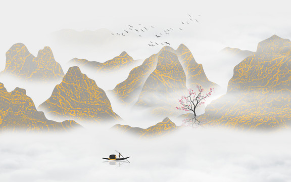 意境水墨山水畫