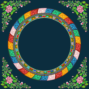 藏式圓形花紋圖案