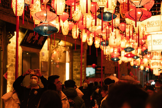 春节元宵节赏灯灯会灯笼夜景