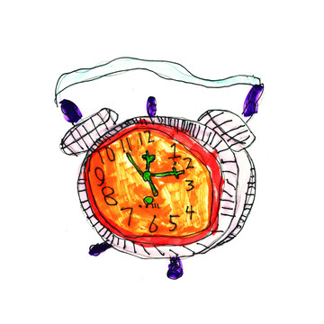 闹钟儿童绘画